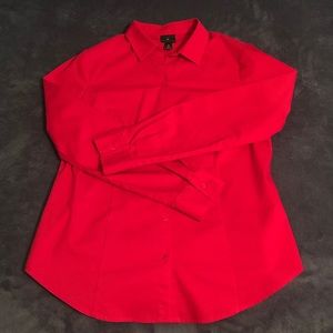 Worthington Red Button up Blouse Women’s size 6